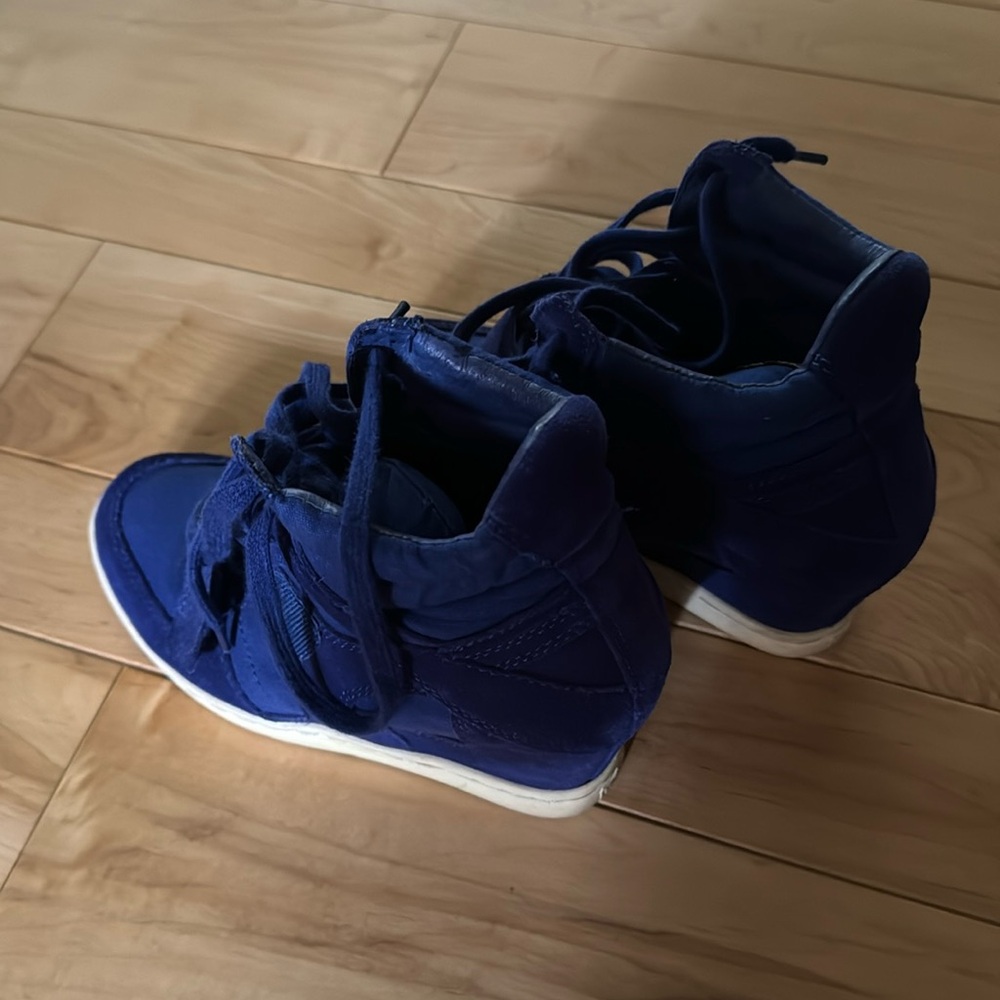 Ash Bowie wedge sneakers in royal blue, in excellent condition